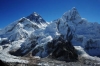 Zmiana krajobraz Mount Everestu i jego okolic